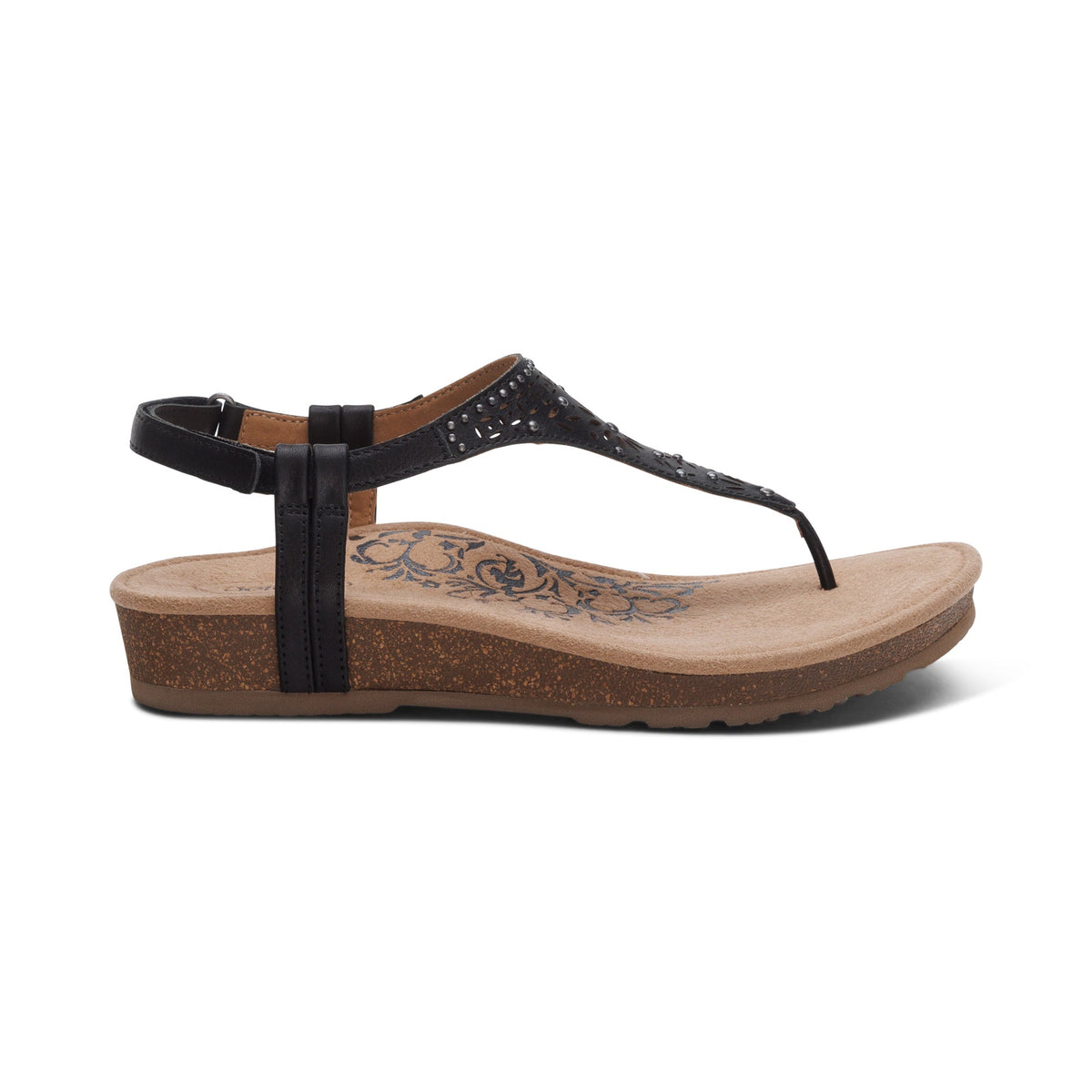 Aetrex Evelyn Thong Sandal - Black