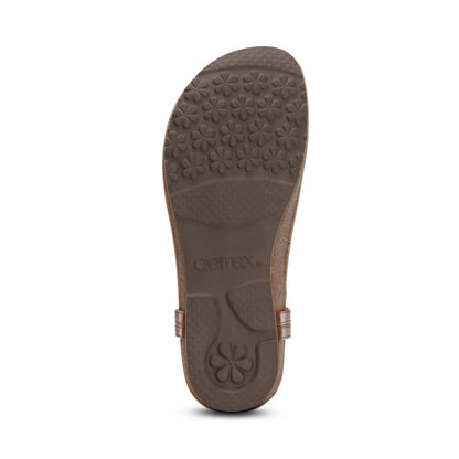 Aetrex Evelyn Thong Sandal - Walnut