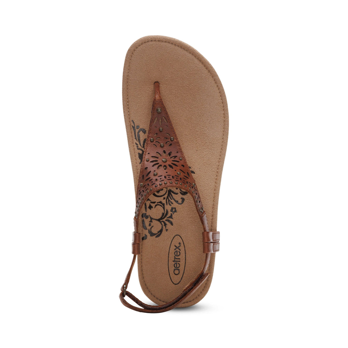 Aetrex Evelyn Thong Sandal - Walnut