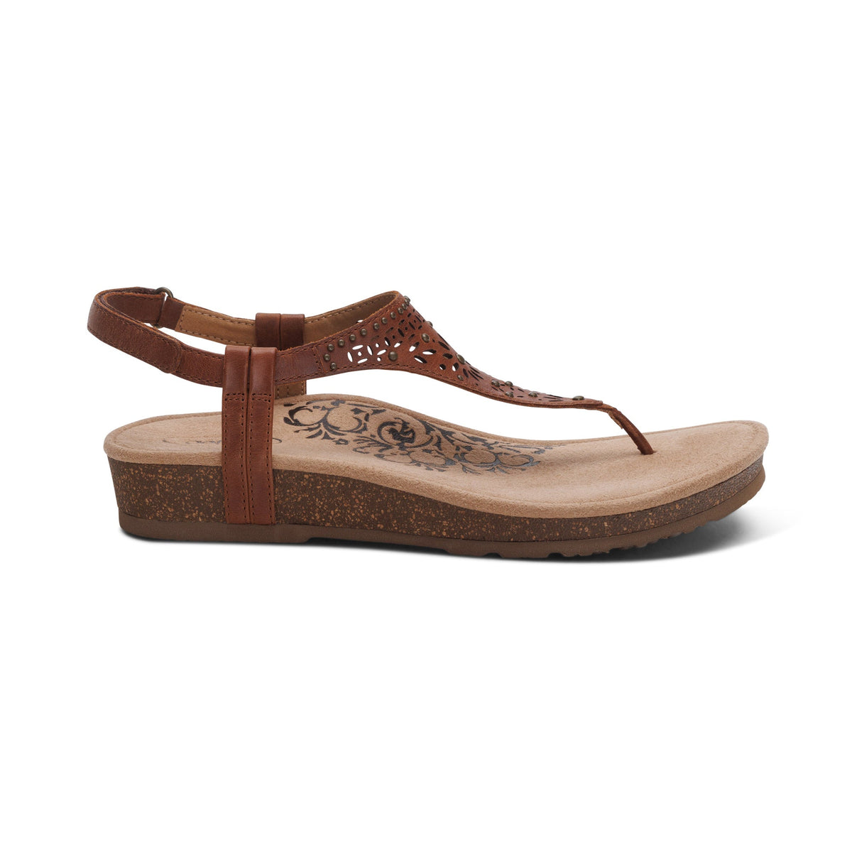 Aetrex Evelyn Thong Sandal - Walnut