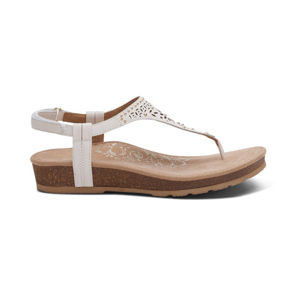 Aetrex Evelyn Thong Sandal - Ivory
