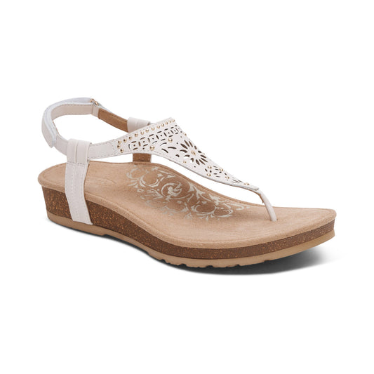 Aetrex Evelyn Thong Sandal - Ivory