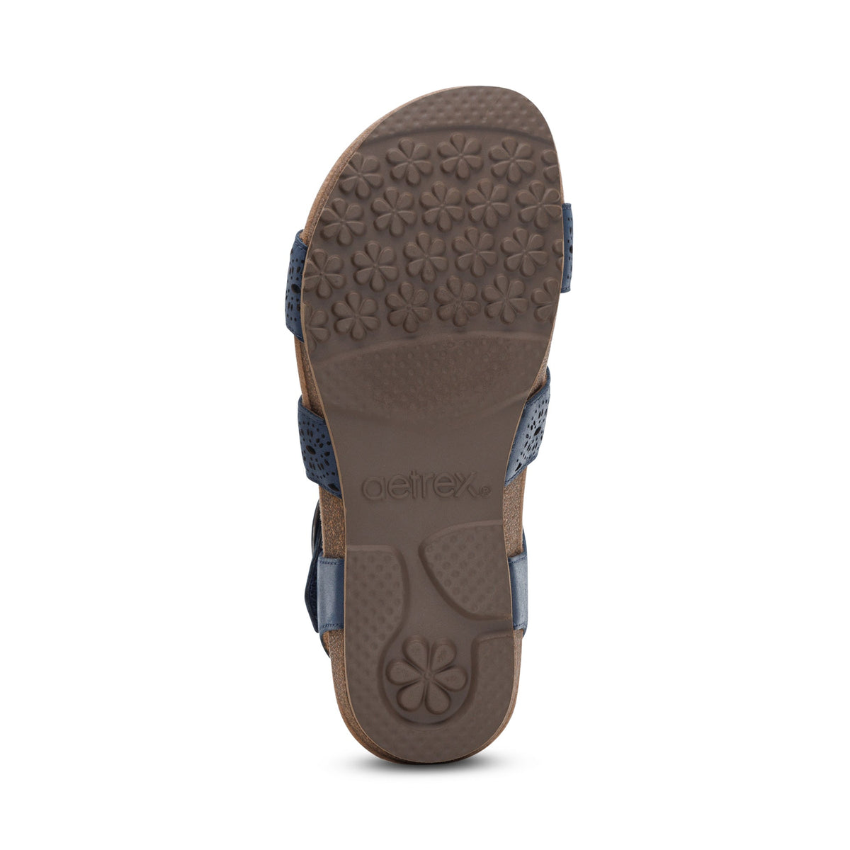 Aetrex Lilly Adjustable Quarter Strap Sandal - Navy Cutout