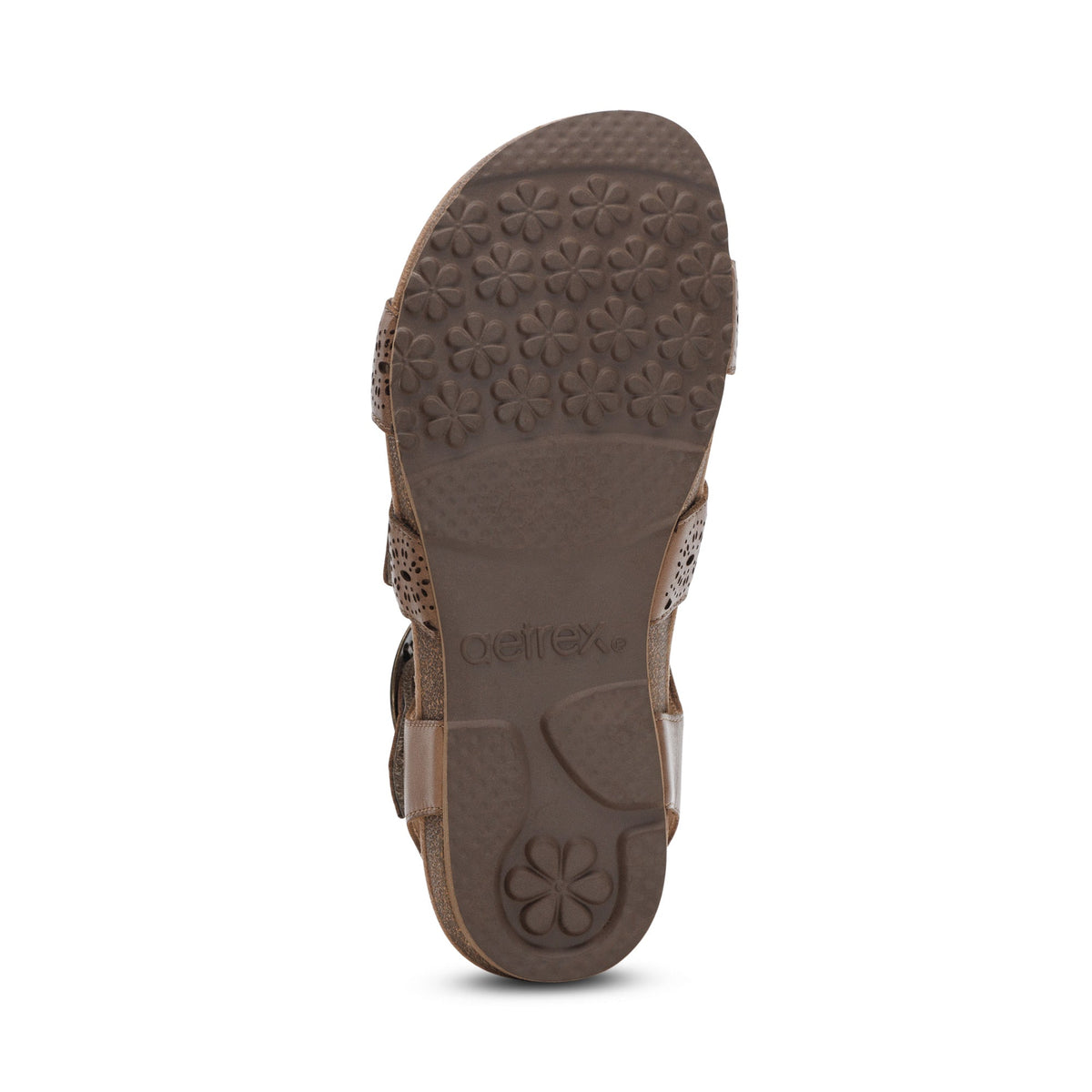 Aetrex Lilly Adjustable Quarter Strap Sandal - Taupe Cutout