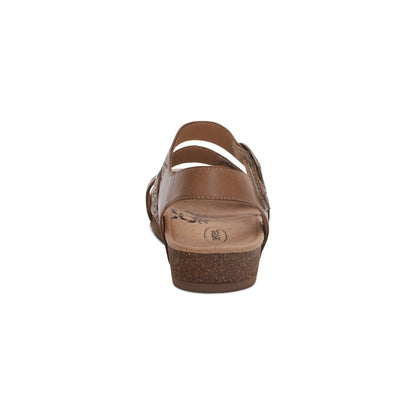 Aetrex Lilly Adjustable Quarter Strap Sandal - Taupe Cutout