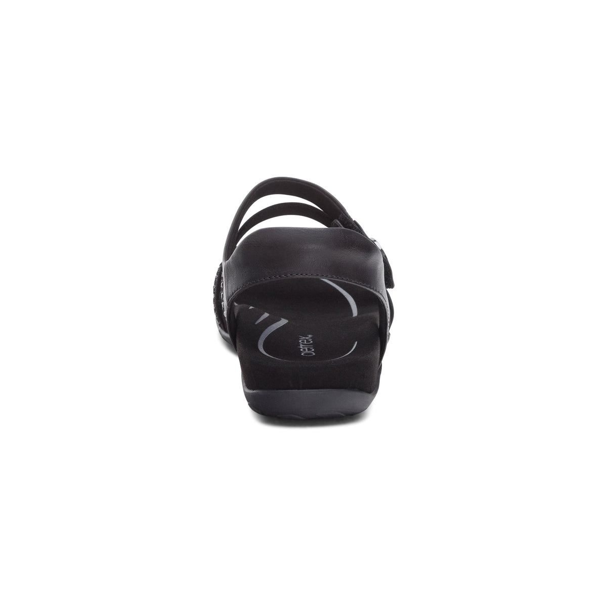 Aetrex Jess Adjustable Quarter Strap Sandal - Black Sparkle