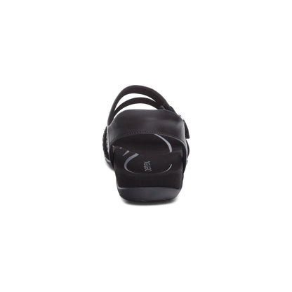 Aetrex Jess Adjustable Quarter Strap Sandal - Black Sparkle