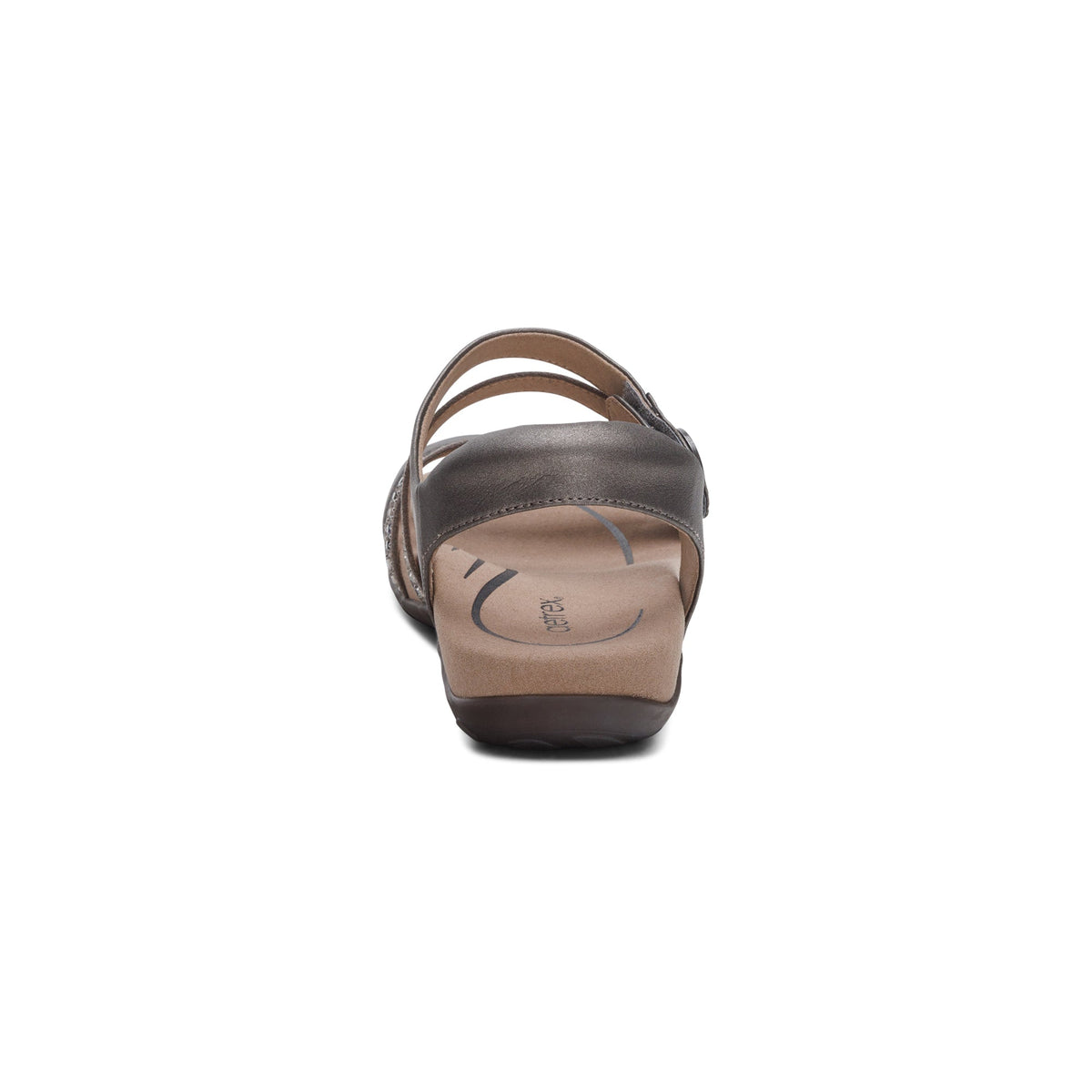 Aetrex Jess Adjustable Quarter Strap Sandal - Pewter Sparkle