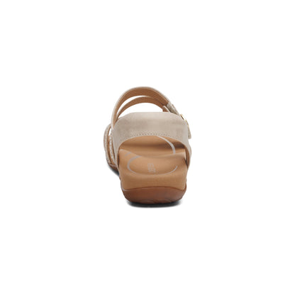 Aetrex Jess Adjustable Quarter Strap Sandal - Champagne Sparkle