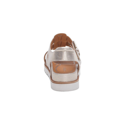 Aetrex Romy Quarter Strap Cork Flat Sandal - Champagne