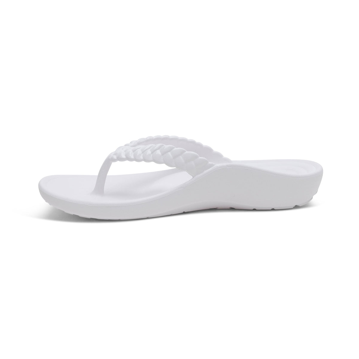 Aetrex Vicki Braided Thong Sandal - White Gloss