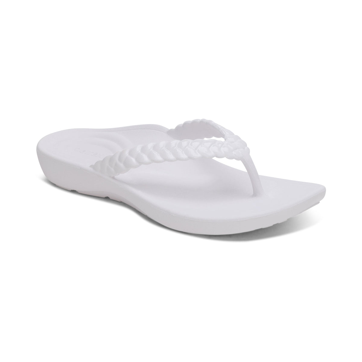 Aetrex Vicki Braided Thong Sandal - White Gloss