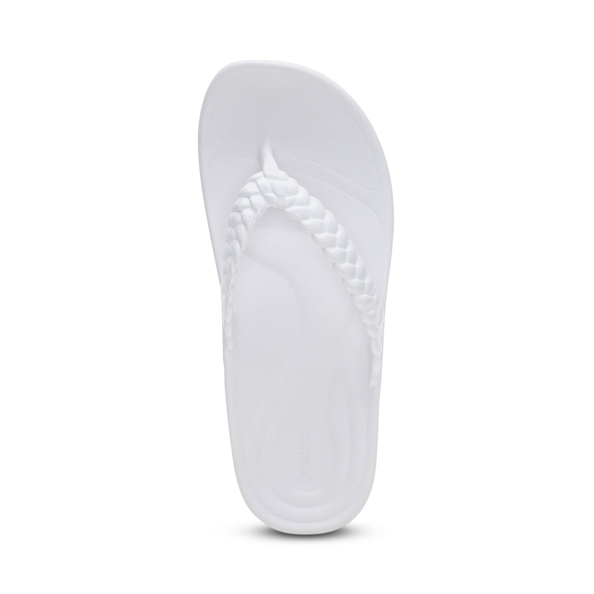 Aetrex Vicki Braided Thong Sandal - White Gloss