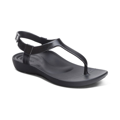 Aetrex Skyler Thong Sandal - Black