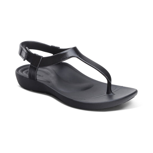 Aetrex Skyler Thong Sandal - Black