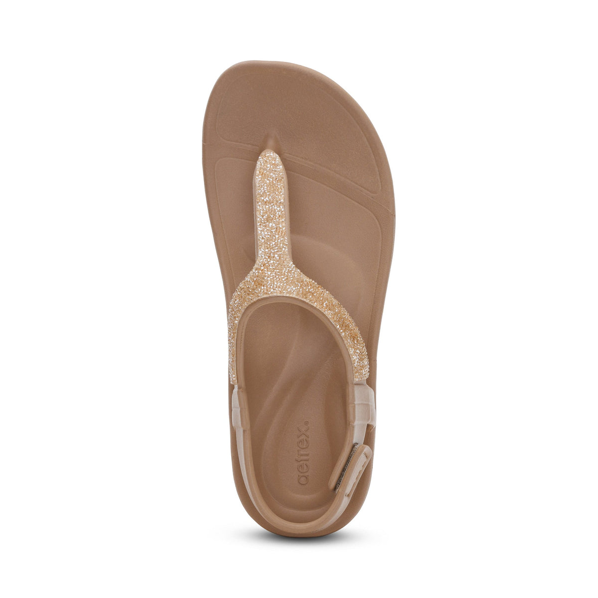 Aetrex Skyler Thong Sandal - Champagne Embellished