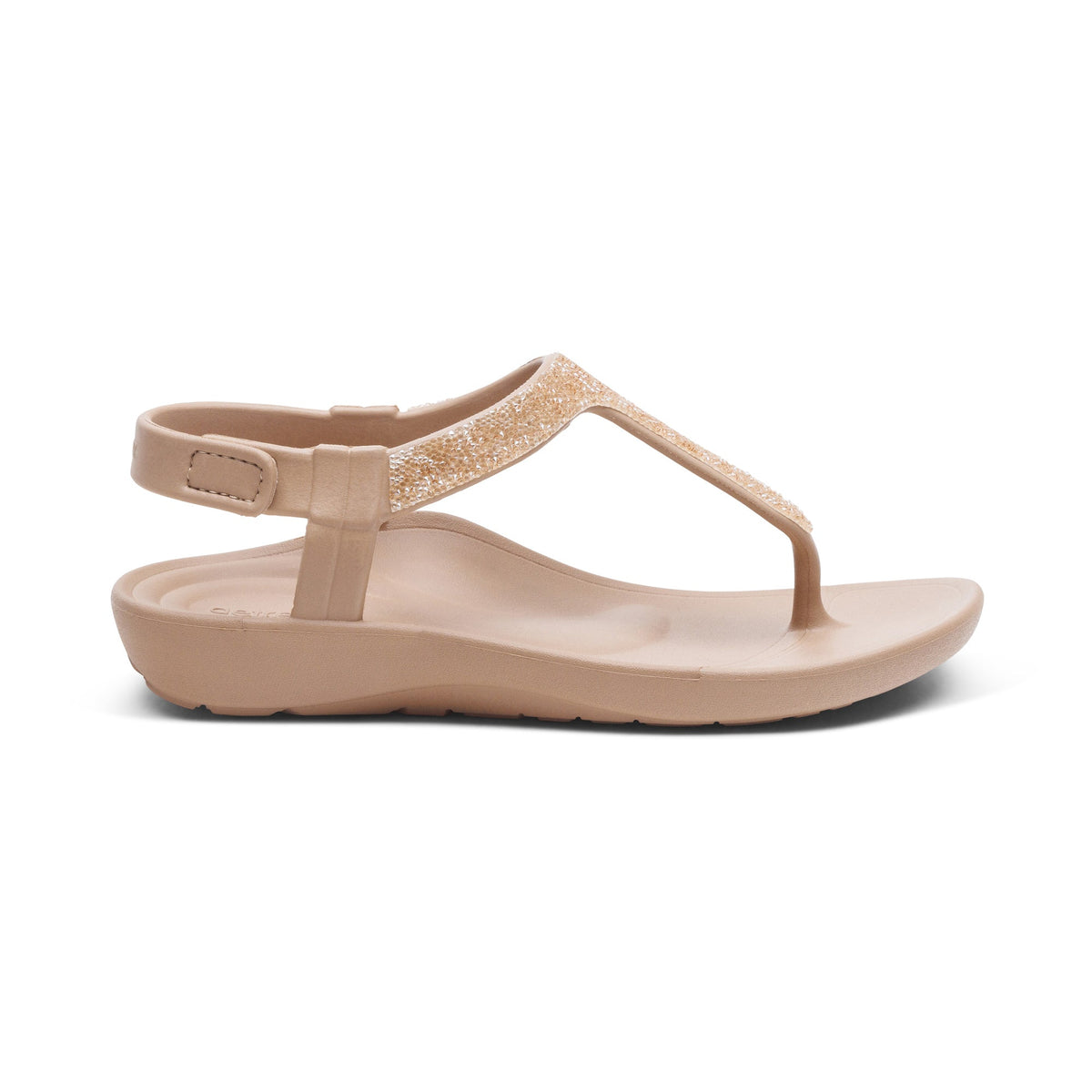 Aetrex Skyler Thong Sandal - Champagne Embellished
