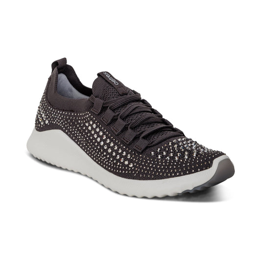 Aetrex Carly Arch Support Sneaker - Pewter Sparkle