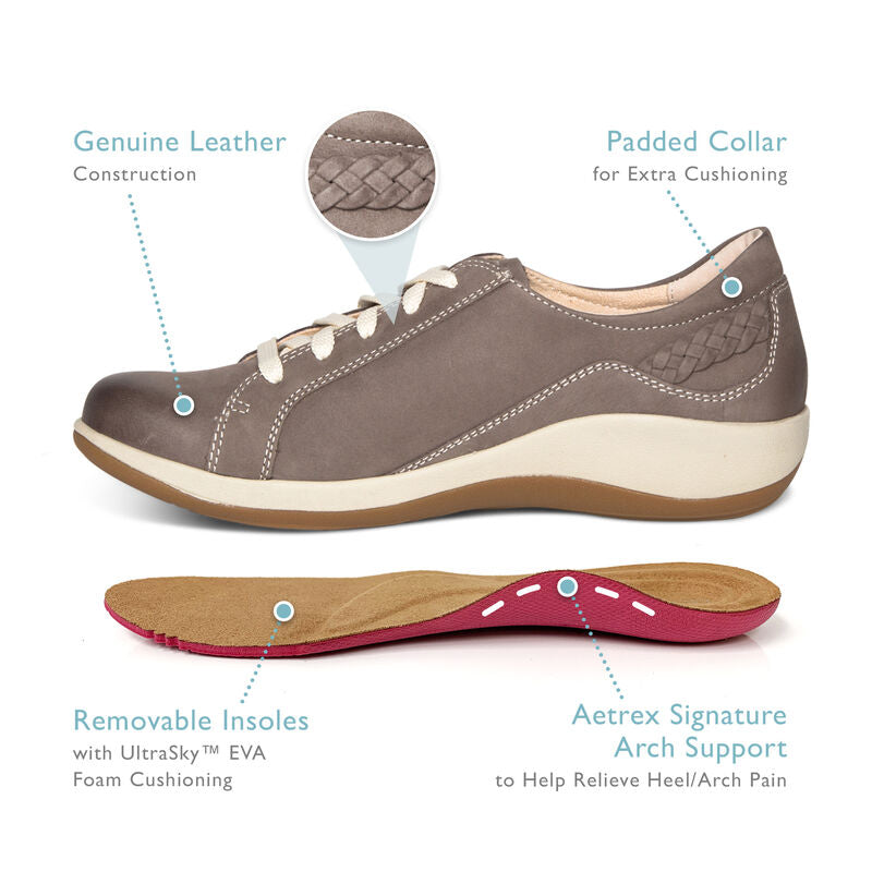 Aetrex Dana Lace-Up Oxford - Warm Grey