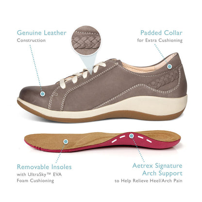 Aetrex Dana Lace-Up Oxford - Warm Grey