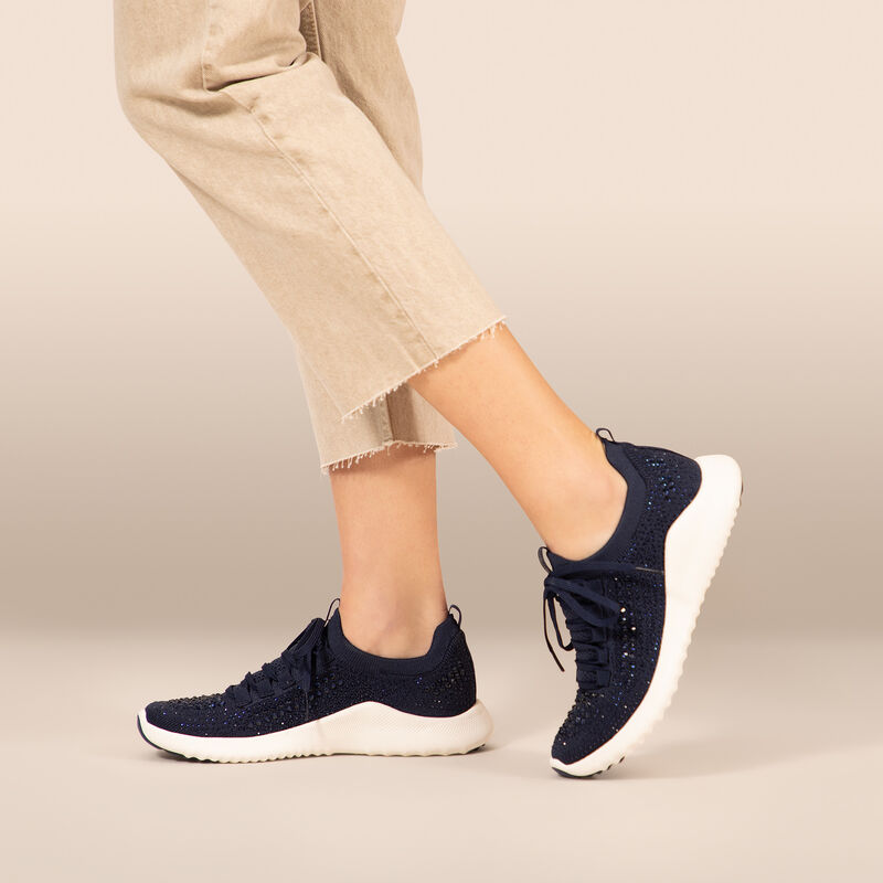 Aetrex Carly Arch Support Sneaker - Navy Sparkle