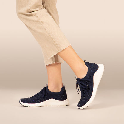 Aetrex Carly Arch Support Sneaker - Navy Sparkle