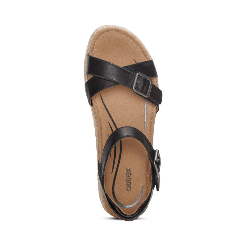Aetrex Paula Arch Support Platform Sandal - Black