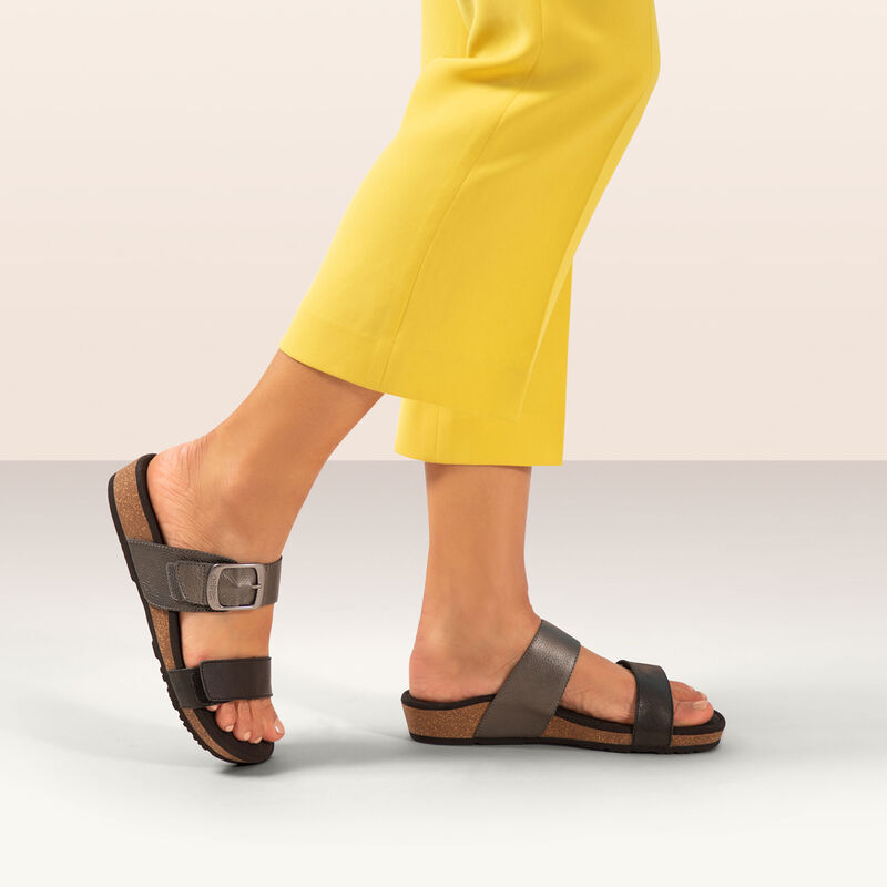 Aetrex Daisy Adjustable Slide - Black