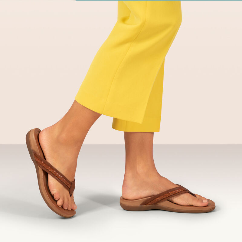 Aetrex Emmy Braided Thong Sandal - Red