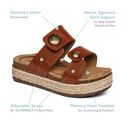 Aetrex Sofie Platform Sandal - Black