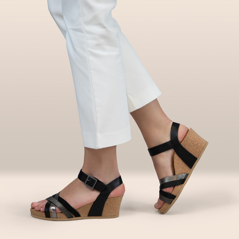 Aetrex Noelle Arch Support Wedge - Black