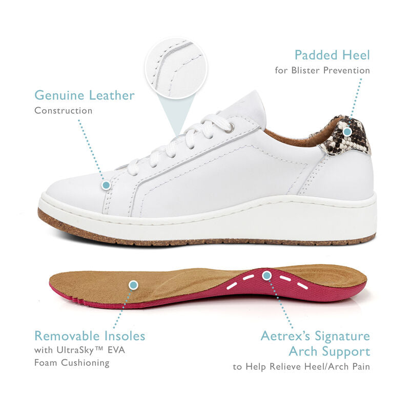 Aetrex Blake Comfort Sneaker - White