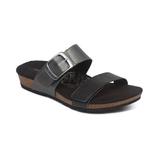 Aetrex Daisy Adjustable Slide - Black