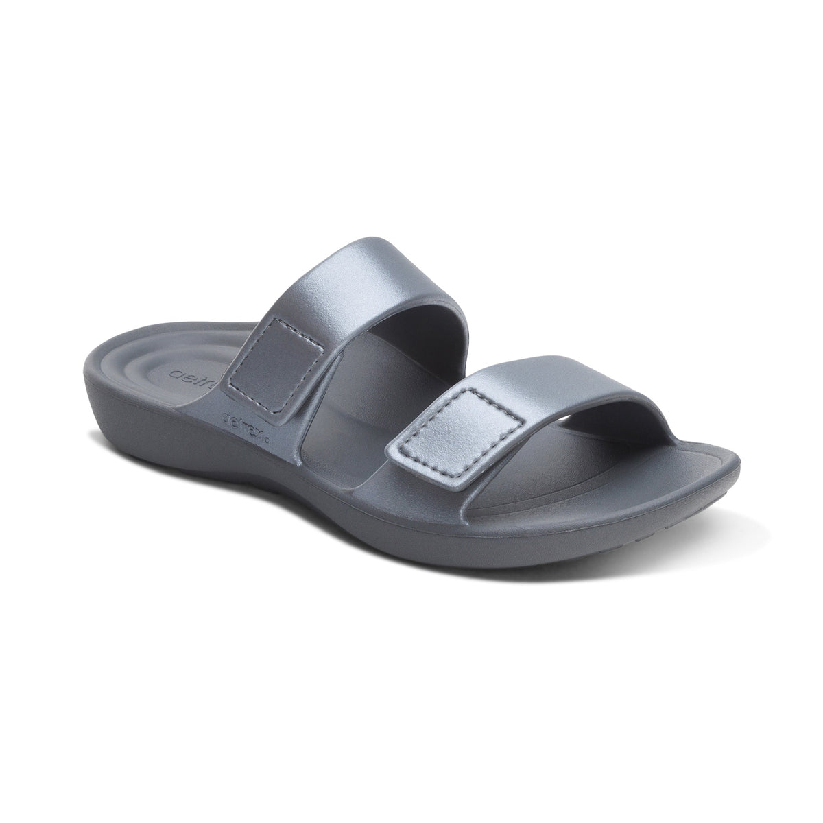 Aetrex Kaia Two Band Slide - Pewter