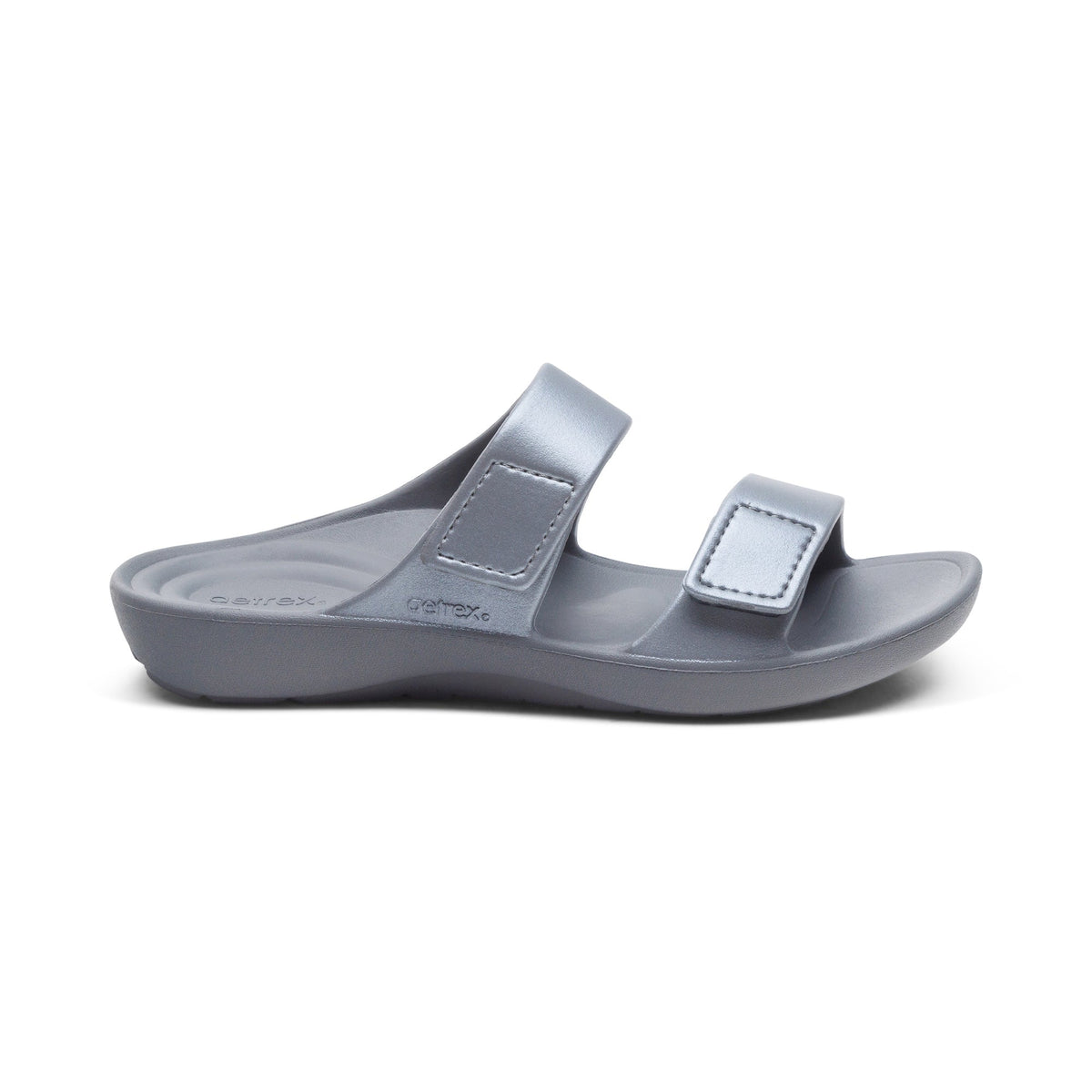 Aetrex Kaia Two Band Slide - Pewter