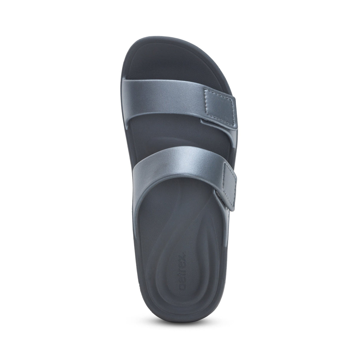 Aetrex Kaia Two Band Slide - Pewter