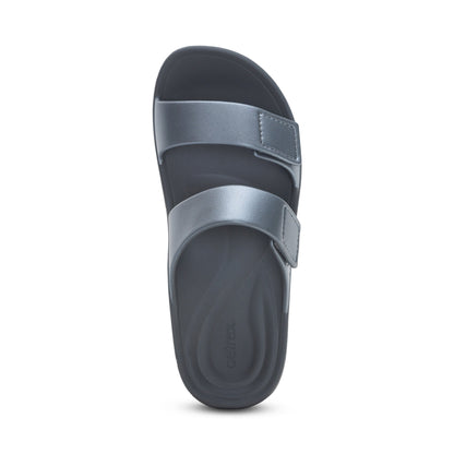 Aetrex Kaia Two Band Slide - Pewter