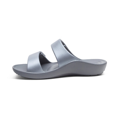 Aetrex Kaia Two Band Slide - Pewter