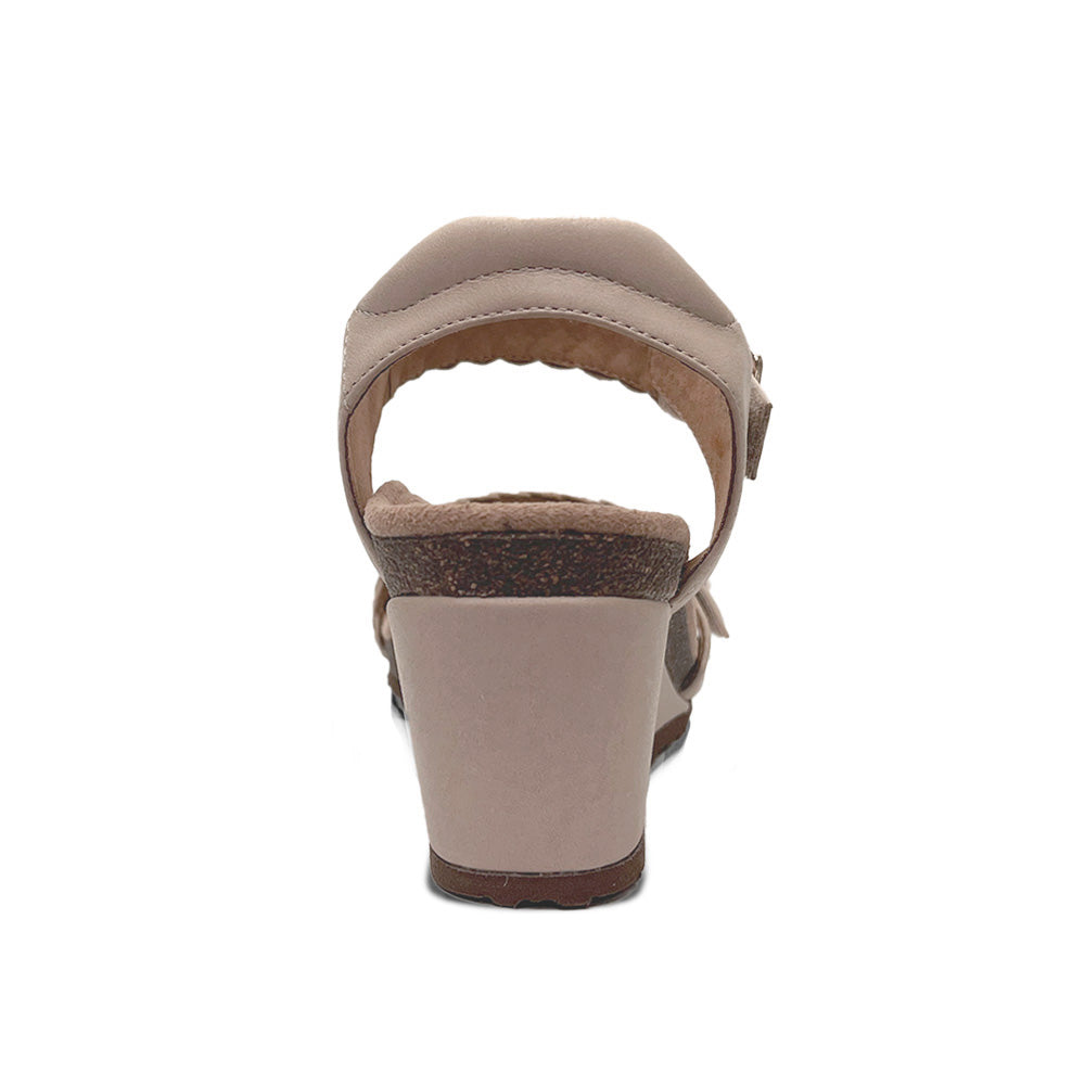Aetrex Grace Adjustable Woven Wedge - Bone