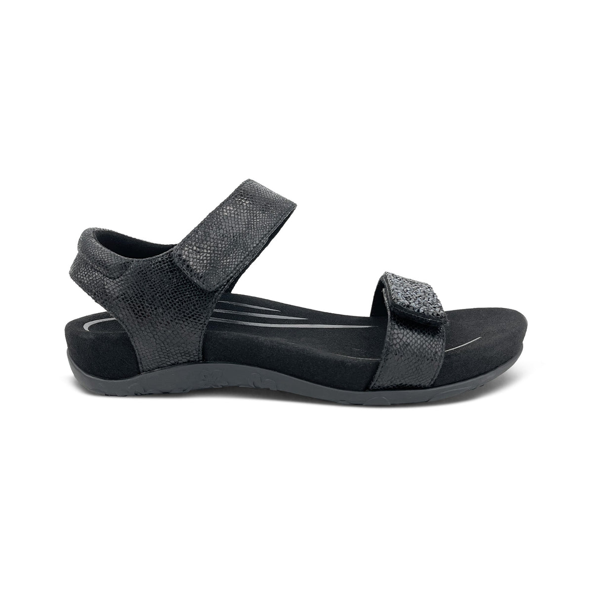 Aetrex Maria Studded Quarter Strap - Jeweled Black