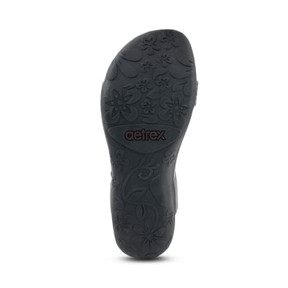 Aetrex Maria Studded Quarter Strap - Jeweled Gunmetal