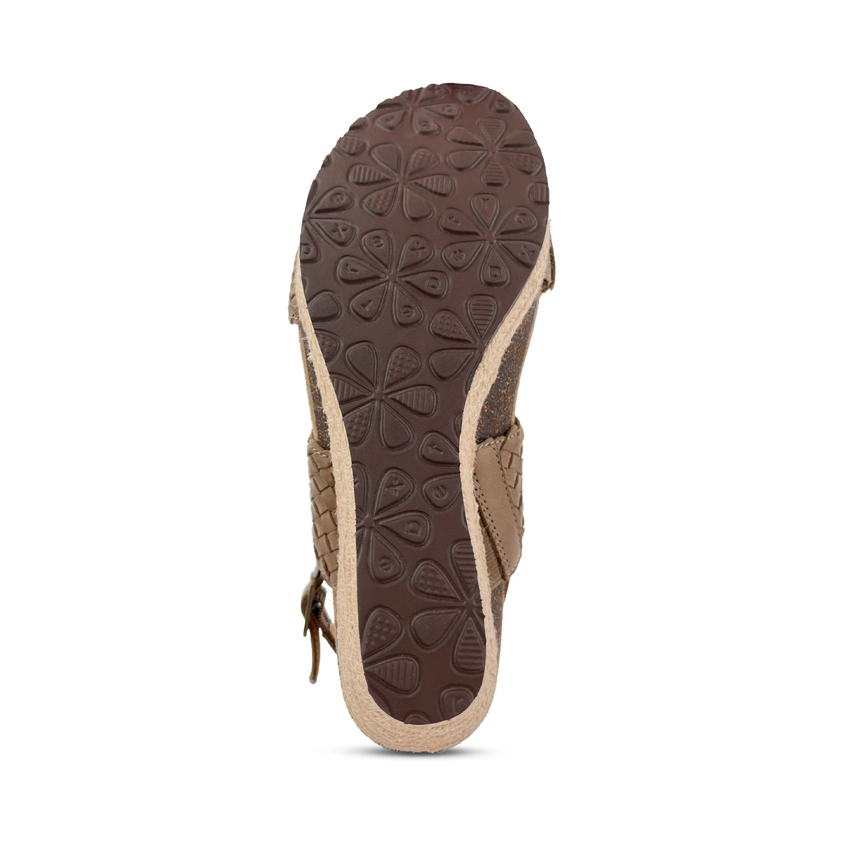 Aetrex Summer Woven Quarter Strap Wedge - Taupe
