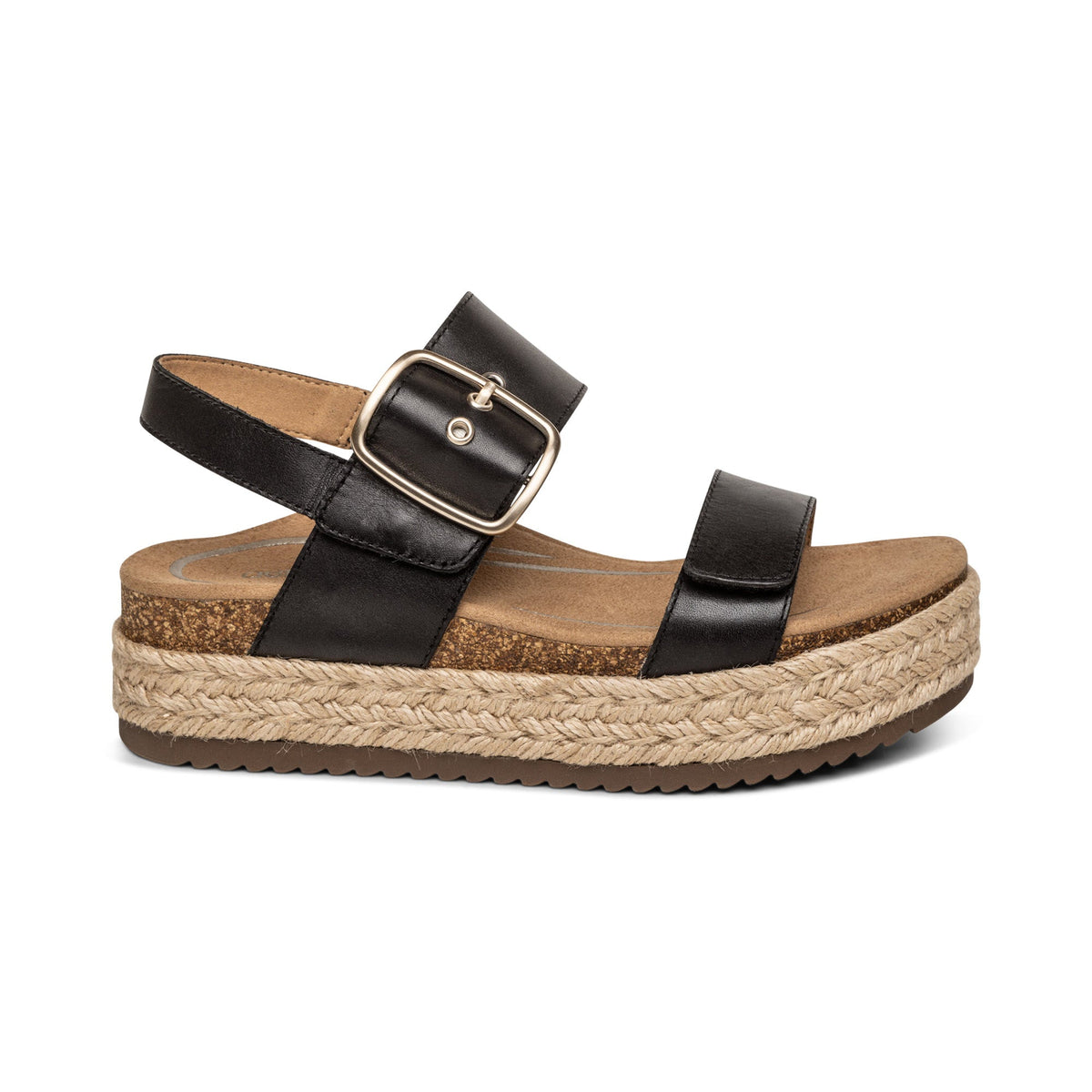 Aetrex Vania Arch Support Platform Sandal - Black