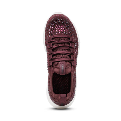 Aetrex Carly Arch Support Sneaker - Wine Sparkle