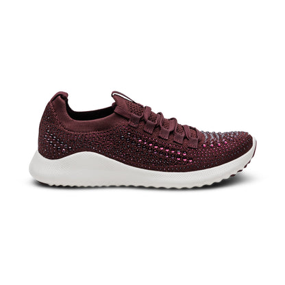 Aetrex Carly Arch Support Sneaker - Wine Sparkle