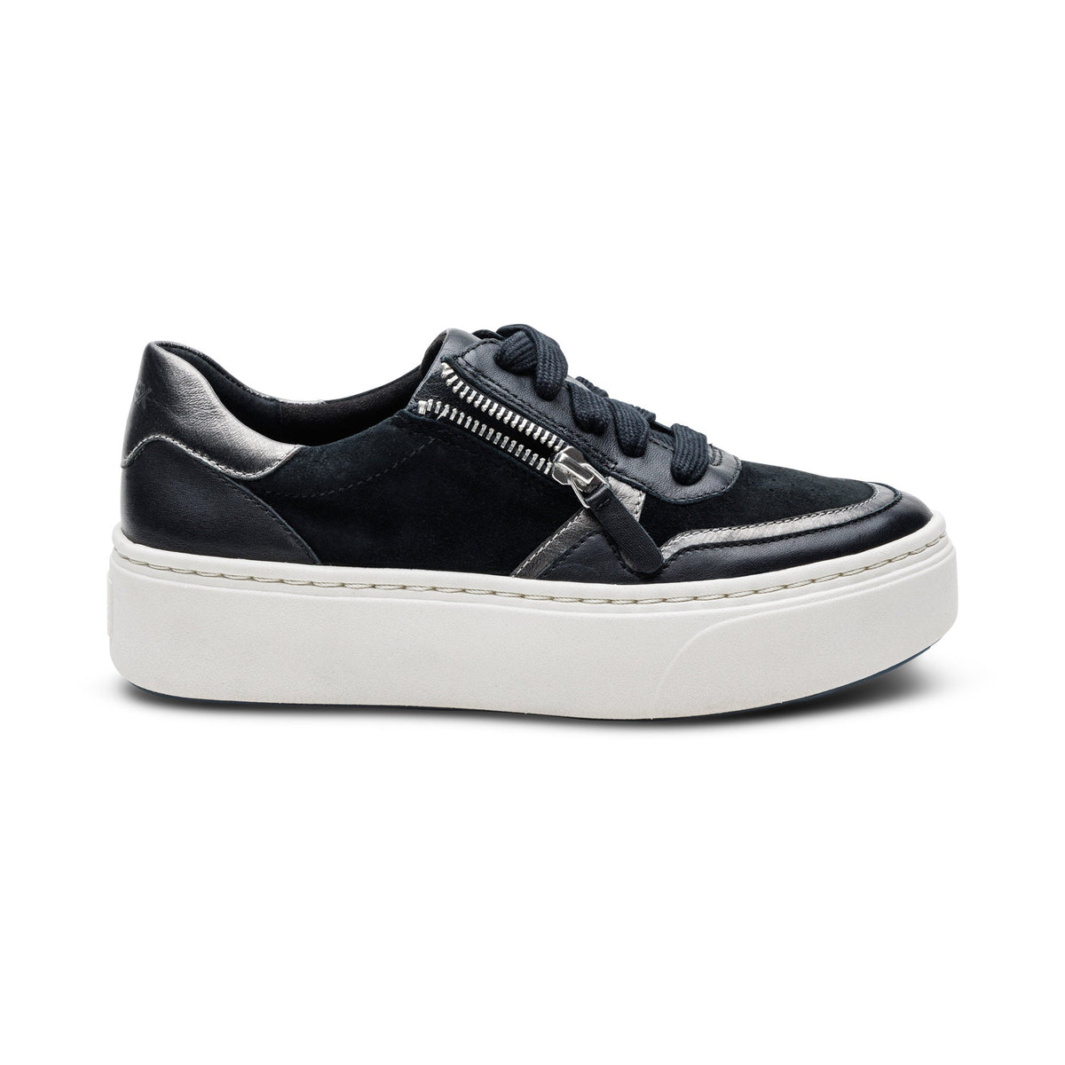 Aetrex Leigh Arch Support Platform Sneaker - Black
