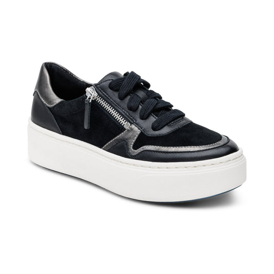Aetrex Leigh Arch Support Platform Sneaker - Black