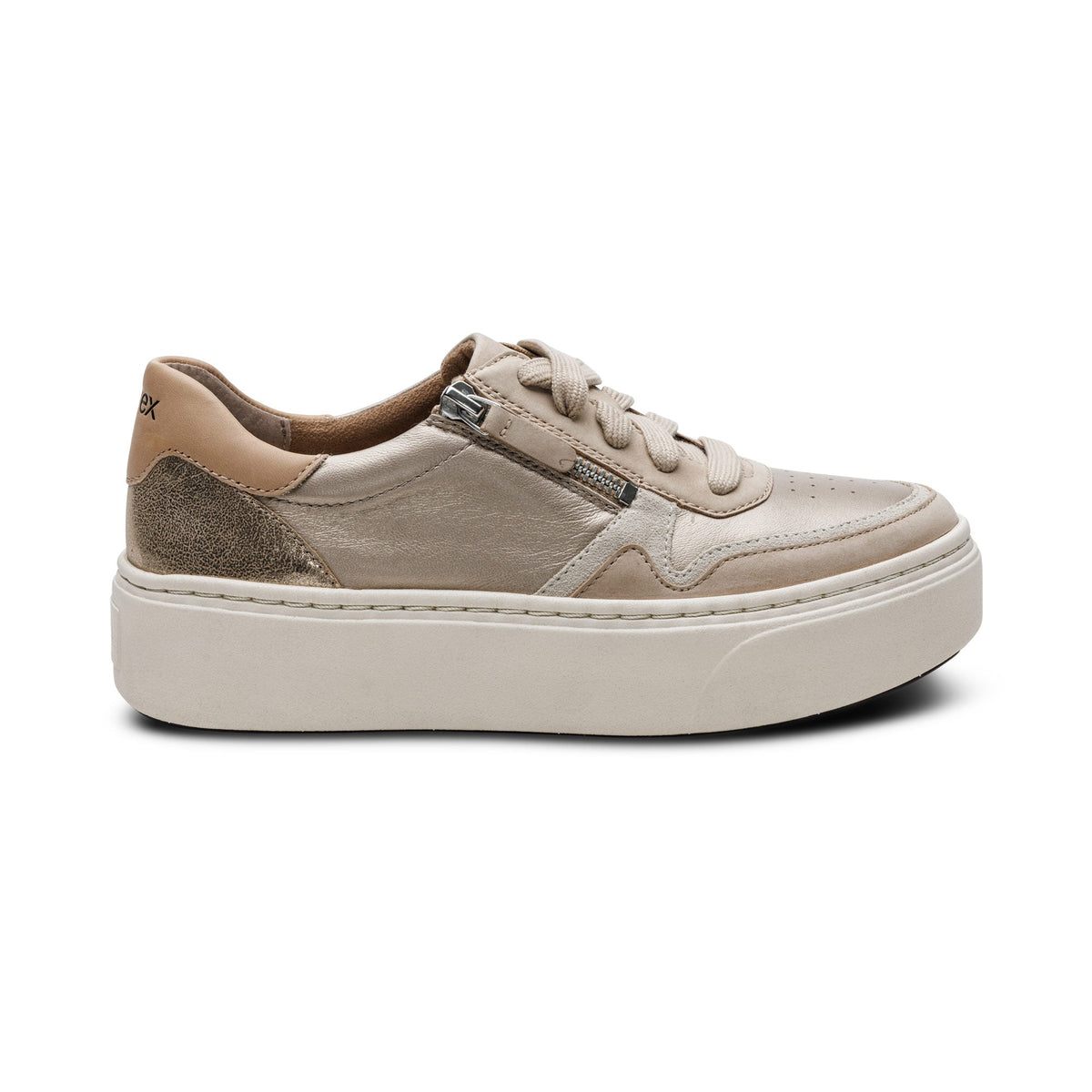 Aetrex Leigh Arch Support Platform Sneaker - Tan
