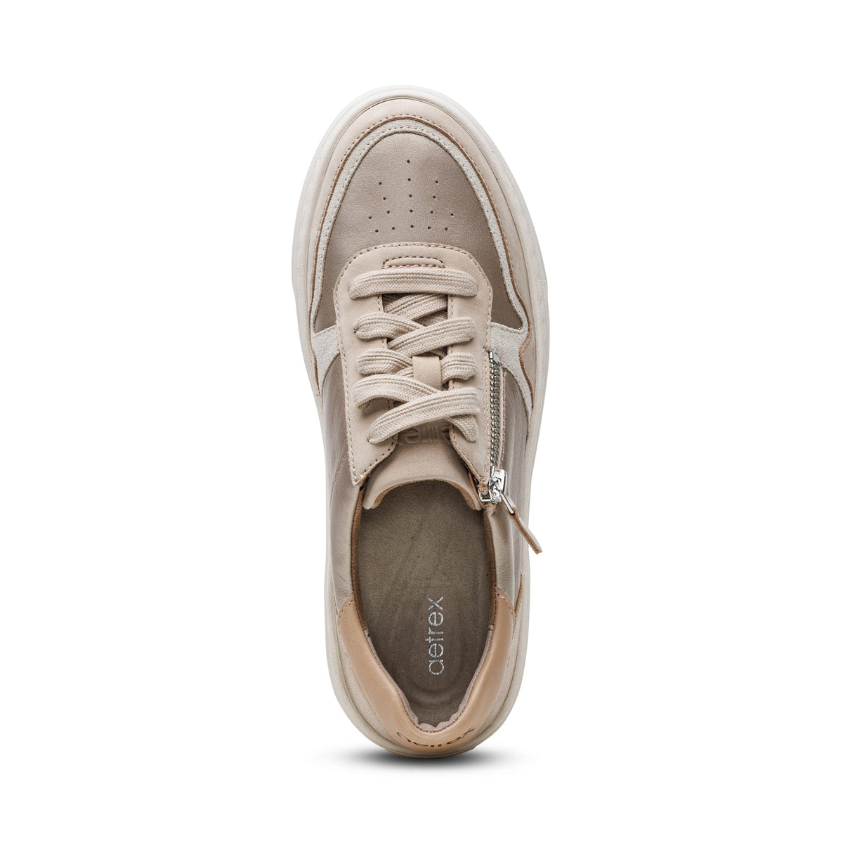 Aetrex Leigh Arch Support Platform Sneaker - Tan