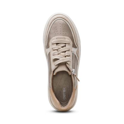 Aetrex Leigh Arch Support Platform Sneaker - Tan